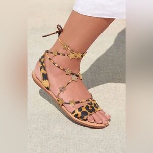 Loeffler Randall animal print flat sandals